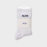 ALOA Crew Socks - White/Navy