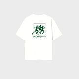 Oversized Sports T-shirt - White & Racing Green