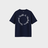 Oversized Wellness T-shirt - Marine & White
