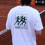 Oversized Sports T-shirt - White & Racing Green