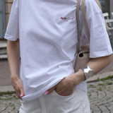 Oversized Sunday Club T-Shirt - White & Cherry