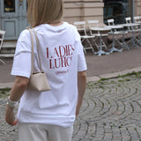Oversized Sunday Club T-Shirt - White & Cherry