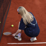 Oversized Wellness T-shirt - Marine & White