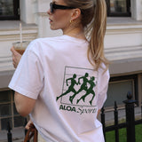 Oversized Sports T-shirt - White & Racing Green